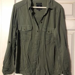 american eagle button up